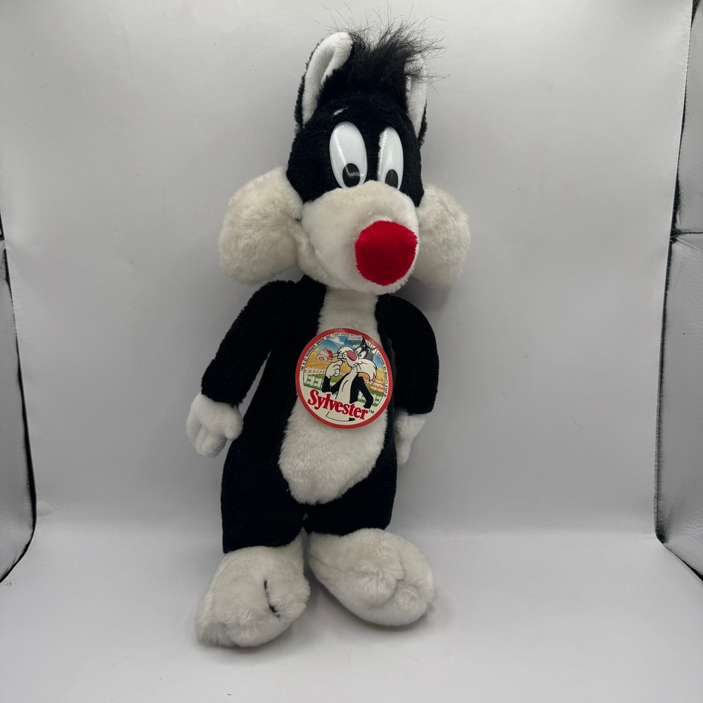 Mighty Star Sylvester Plush Kids Medium Black 1990 Vintage Looney Tunes Tag